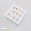 12PCS OF MULTI CZ CROSS CENTER HEART CZ 316L SURGICAL STEEL L-SHAPE NOSE RING BOX